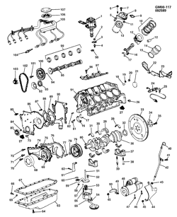 8-CYLINDER ENGINE Cadillac Fleetwood Sixty Special 1990-1990 C ENGINE ASM-4.5L V8 PART 1 (LW2/4.5-3)