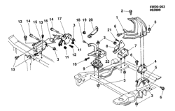 6-CYLINDER ENGINE Buick Regal 1992-1992 W ENGINE & TRANSMISSION MOUNTING (L27/3.8L)