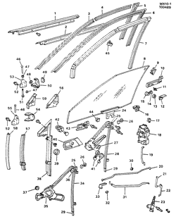 PARE-BRISE - ESSUI-GLACE - RÉTROVISEURS - TABLEAU DE BOR - CONSOLE - PORTES Buick Skylark 1982-1985 X DOOR HARDWARE/FRONT