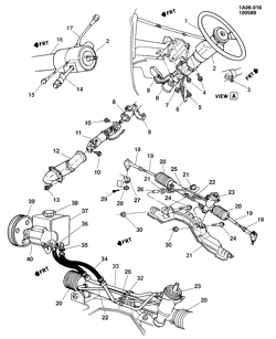 FRONT SUSPENSION-STEERING Chevrolet Celebrity 1988-1990 A STEERING SYSTEM & RELATED PARTS-2.5L L4 (LR8/2.5R)