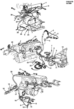 DÉMARREUR - ALTERNATEUR - ALLUMAGE - ÉLECTRIQUE - LAMPES Chevrolet Corvette 1990-1991 Y WIRING HARNESS/ENGINE (L98)