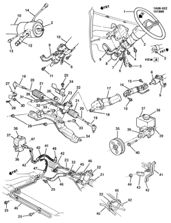 FRONT SUSPENSION-STEERING Chevrolet Celebrity 1988-1989 A STEERING SYSTEM & RELATED PARTS-2.8L V6 (LB6/2.8W)