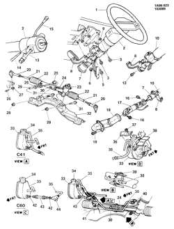 FRONT SUSPENSION-STEERING Chevrolet Celebrity 1985-1986 A STEERING SYSTEM & RELATED PARTS-2.8L V6 (LE2/2.8X)