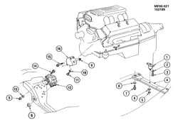 6-ЦИЛИНДРОВЫЙ ДВИГАТЕЛЬ Pontiac Firebird 1988-1991 F ENGINE & TRANSMISSION MOUNTING-V8 (LB9,L98,L03)