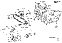 TRANSMISSÃO MANUAL 5 MARCHAS Buick Electra 1987-1989 C AUTOMATIC TRANSMISSION (ME9) THM440-T4 CASE-4TH CLUTCH & DRIVE LINK