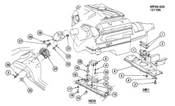 MOTEUR 8 CYLINDRES Chevrolet Camaro 1987-1989 F ENGINE & TRANSMISSION MOUNTING-V6 (2.8S)(LB8)