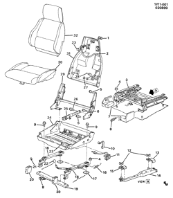 REAR GLASS-SEAT PARTS-ADJUSTER Chevrolet Corvette 1984-1988 Y SEAT ASM & HARDWARE/FRONT (AR9)
