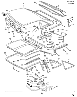 BODY MOLDINGS-SHEET METAL-REAR COMPARTMENT HARDWARE-ROOF HARDWARE Cadillac Allante 1991-1992 V HARDTOP/REMOVABLE