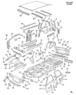 BODY MOLDINGS-SHEET METAL-REAR COMPARTMENT HARDWARE-ROOF HARDWARE Buick Century 1989-1991 A35 SHEET METAL/BODY