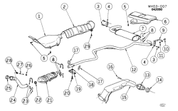 FUEL SYSTEM-EXHAUST-EMISSION SYSTEM Buick Lesabre 1988-1991 H EXHAUST SYSTEM (LN3/3.8C)