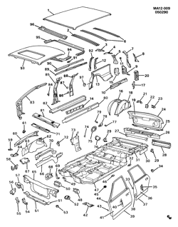 BODY MOLDINGS-SHEET METAL-REAR COMPARTMENT HARDWARE-ROOF HARDWARE Chevrolet Celebrity 1984-1990 A35 SHEET METAL/BODY
