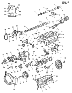 6-CYLINDER ENGINE Buick Lesabre 1991-1991 H ENGINE ASM-3.8L V6 PART 1 (LN3/3.8C)