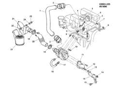 FUEL SYSTEM-EXHAUST-EMISSION SYSTEM Pontiac J2000 1984-1986 J TURBOCHARGER SYSTEM-1.8L L4 (LA5/1.8J)