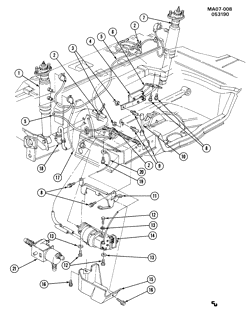 CHÂSSIS - RESSORTS - PARE-CHOCS - AMORTISSEURS Buick Century 1985-1985 A19-27 LEVEL CONTROL SYSTEM/AUTOMATIC (G67)