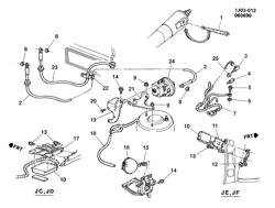 SISTEMA DE COMBUSTIBLE - ESCAPE - EMISIÓN EVAPORACIÓN Chevrolet Cavalier 1990-1990 J CRUISE CONTROL-L4  (LM3/2.2G)
