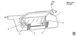 WINDSHIELD-WIPER-MIRRORS-INSTRUMENT PANEL-CONSOLE-DOORS Buick Lesabre 1991-1991 H SUNSHADE ASM (D64)