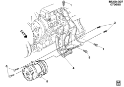 BODY MOUNTING-AIR CONDITIONING-AUDIO/ENTERTAINMENT Chevrolet Lumina APV 1992-1995 U A/C COMPRESSOR MOUNTING (LG6/3.1D)(C34)
