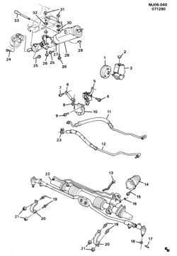 SUSPENSION AVANT-VOLANT Chevrolet Cavalier 1990-1990 J STEERING SYSTEM & RELATED PARTS (LM3/2.2G)