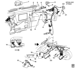 BODY MOUNTING-AIR CONDITIONING-AUDIO/ENTERTAINMENT Cadillac Deville 1991-1991 C A/C CONTROL SYSTEM/ELECTRICAL (C68)