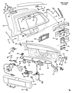 BODY MOLDINGS-SHEET METAL-REAR COMPARTMENT HARDWARE-ROOF HARDWARE Buick Century 1984-1991 A35 LIFTGATE HARDWARE