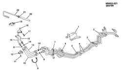 FUEL SYSTEM-EXHAUST-EMISSION SYSTEM Chevrolet Lumina 1991-1991 W FUEL SUPPLY SYSTEM-ENGINE PARTS & FUEL LINES(LQ1/3.4X)