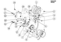 LÂMPADAS-ELÉTRICAS-IGNIÇÃO-GERADOR-MOTOR DE ARRANQUE Buick Skyhawk 1987-1988 J GENERATOR MOUNTING-2.0L L4 (LT2/2.0K)