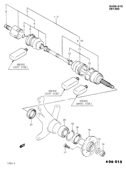 FRONT SUSPENSION-STEERING Chevrolet Metro 1989-1991 M08 DRIVE AXLE/FRONT (W/TURBO)