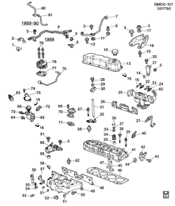 4-ЦИЛИНДРОВЫЙ ДВИГАТЕЛЬ Chevrolet Celebrity 1988-1990 A ENGINE ASM-2.5L L4 PART 2 (LR8/2.5R)