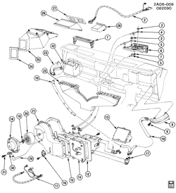 FRONT END SHEET METAL-HEATER-VEHICLE MAINTENANCE Pontiac 6000 1982-1991 A HEATER & DEFROSTER SYSTEM (W/C41)