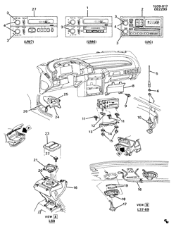КРЕПЛЕНИЕ КУЗОВА-КОНДИЦИОНЕР-АУДИОСИСТЕМА Chevrolet Beretta 1991-1991 L AUDIO SYSTEM