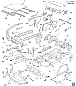 BODY MOLDINGS-SHEET METAL-REAR COMPARTMENT HARDWARE-ROOF HARDWARE Buick Century 1989-1990 A37 SHEET METAL/BODY