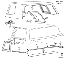 BODY MOLDINGS-SHEET METAL-REAR COMPARTMENT HARDWARE-ROOF HARDWARE Buick Century 1985-1987 A27 ROOF/LANDAU TOP (C04)
