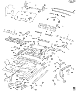 BODY MOLDINGS-SHEET METAL-REAR COMPARTMENT HARDWARE-ROOF HARDWARE Buick Regal 1988-1991 W57 SHEET METAL/BODY-UNDERBODY