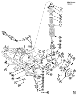 FRONT SUSPENSION-STEERING Buick Century 1982-1983 A SUSPENSION/FRONT
