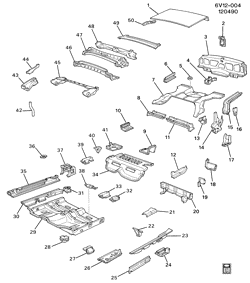 BODY MOLDINGS-SHEET METAL-REAR COMPARTMENT HARDWARE-ROOF HARDWARE Cadillac Allante 1987-1990 V SHEET METAL/BODY-UNDERBODY & REAR END