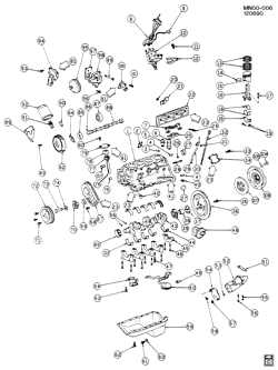 4-CYLINDER ENGINE Pontiac Grand Am 1985-1986 N ENGINE ASM-2.5L L4 PART 1 (L68/2.5U)
