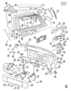BODY MOLDINGS-SHEET METAL-REAR COMPARTMENT HARDWARE-ROOF HARDWARE Chevrolet Celebrity 1984-1990 A35 LIFTGATE HARDWARE