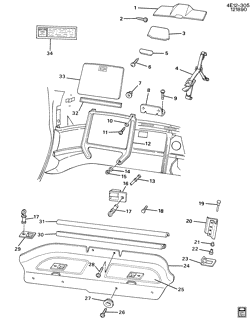 BODY MOLDINGS-SHEET METAL-REAR COMPARTMENT HARDWARE-ROOF HARDWARE Buick Reatta 1990-1991 E97 PASS THROUGH DOOR & HARDWARE/REAR COMPARTMENT (EXC (C05))