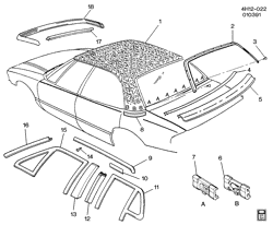 BODY MOLDINGS-SHEET METAL-REAR COMPARTMENT HARDWARE-ROOF HARDWARE Buick Lesabre 1992-1992 H ROOF/VINYL TOP (CB5)