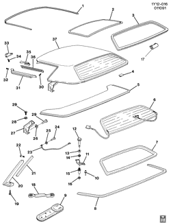 BODY MOLDINGS-SHEET METAL-REAR COMPARTMENT HARDWARE-ROOF HARDWARE Chevrolet Corvette 1986-1988 Y67 HARDTOP/REMOVABLE