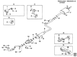 FUEL SYSTEM-EXHAUST-EMISSION SYSTEM Chevrolet Prizm 1989-1992 S EXHAUST SYSTEM (1.6-6)(L01)