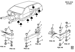 SUP. DE CARR. - AIR CLIM.- AUDIO/DIVERTISSEMENT Chevrolet Impala SS 1991-1996 B35 BODY MOUNTING
