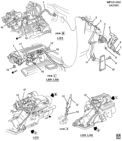 FUEL SYSTEM-EXHAUST-EMISSION SYSTEM Pontiac Firebird 1991-1992 F ACCELERATOR CONTROL-V8(LB9,L03,L98)