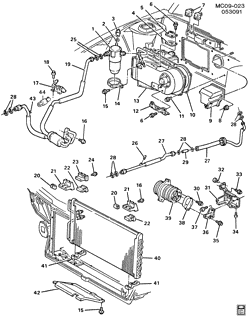 BODY MOUNTING-AIR CONDITIONING-AUDIO/ENTERTAINMENT Buick Electra 1989-1990 C A/C REFRIGERATION SYSTEM (LN3)
