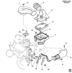 FUEL SYSTEM-EXHAUST-EMISSION SYSTEM Cadillac Deville 1994-1995 K AIR INTAKE SYSTEM (L26/4.9B)