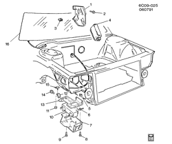 BODY MOUNTING-AIR CONDITIONING-AUDIO/ENTERTAINMENT Cadillac Deville 1992-1993 C HEATED WINDSHIELD DEFROSTER (C50)