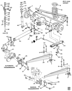 CHÂSSIS - RESSORTS - PARE-CHOCS - AMORTISSEURS Chevrolet Camaro 1991-1991 F SUSPENSION/REAR