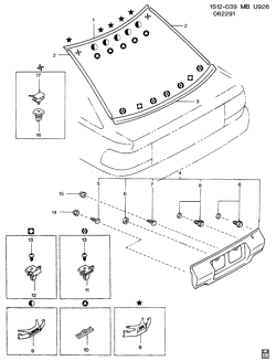 BODY MOLDINGS-SHEET METAL-REAR COMPARTMENT HARDWARE-ROOF HARDWARE Chevrolet Prizm 1991-1991 S68 MOLDINGS/BODY REAR
