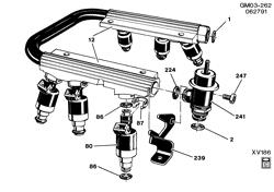 FUEL SYSTEM-EXHAUST-EMISSION SYSTEM Pontiac Grand Am 1992-1993 N FUEL INJECTOR RAIL (LG7/3.3N)