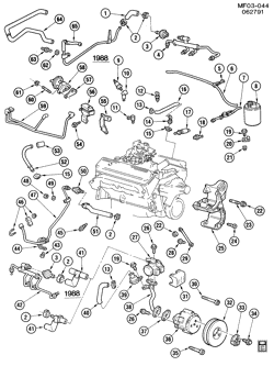 ТОПЛИВНАЯ СИСТЕМА-ВЫХЛОП-]СИСТЕМА КОНТРОЛЯ ТОКСИЧНОСТИ ВЫХЛ. ГАЗОВ Chevrolet Camaro 1988-1992 F EMISSION CONTROLS PART 2-V8 5.0E(L03)